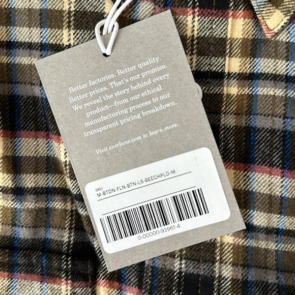 NWT Everlane The Brushed Flannel Button Down Mens Shirt - Picture 7 of 8